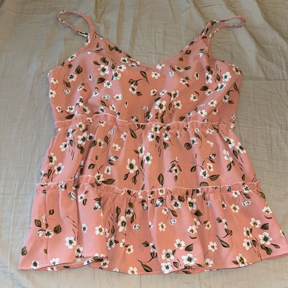 NWT Pink floral SHEIN tank top size medium